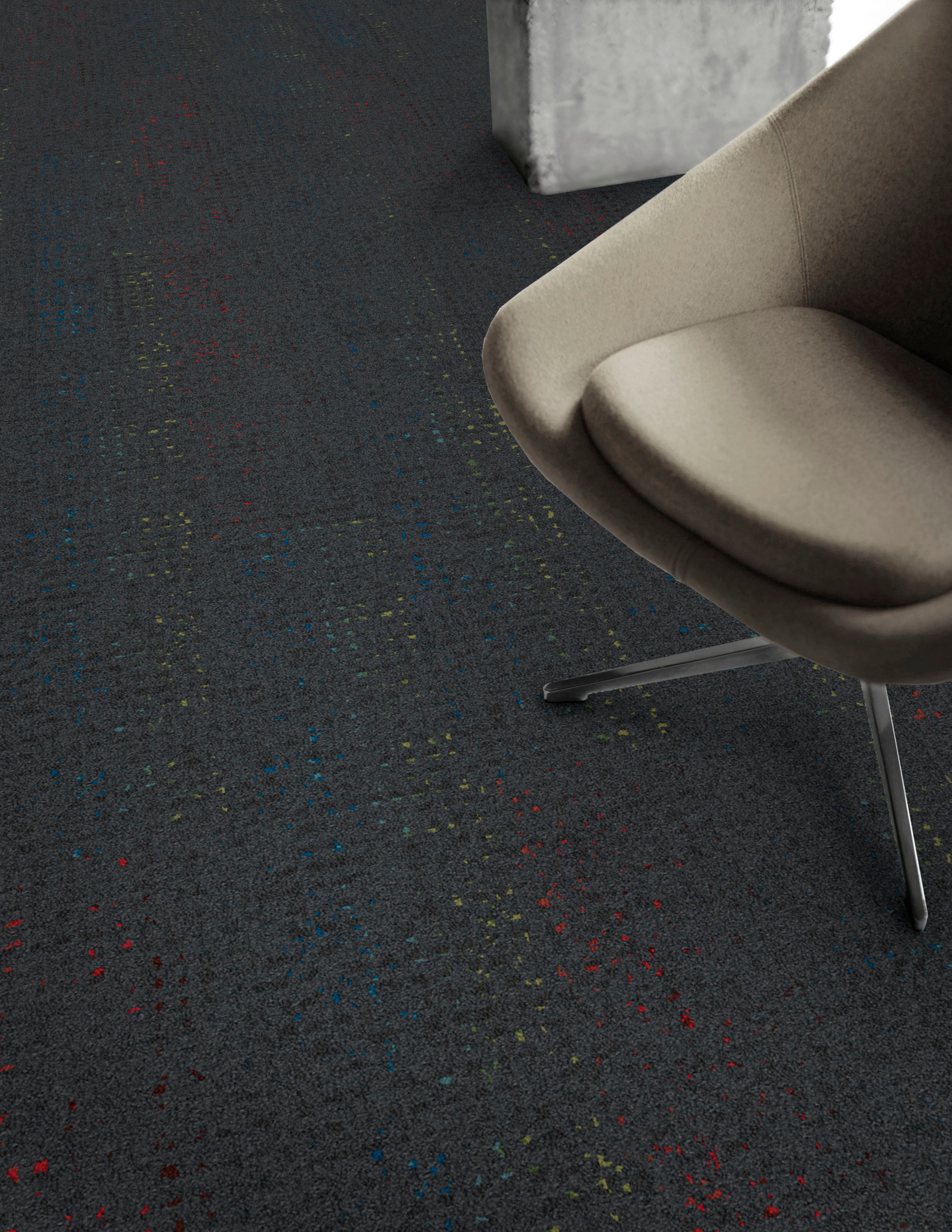 Detail of Interface Speckled plank carpet tile with chair imagen número 2